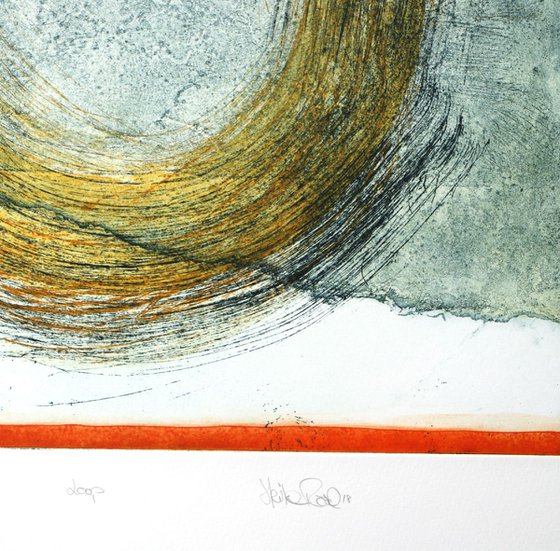 Heike Roesel "Loop" (colour composition1) fine art etching in edition of 5