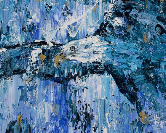 Eagle painting - GREAT EAGLE - Oswin Gesselli - 80 x 100 cm