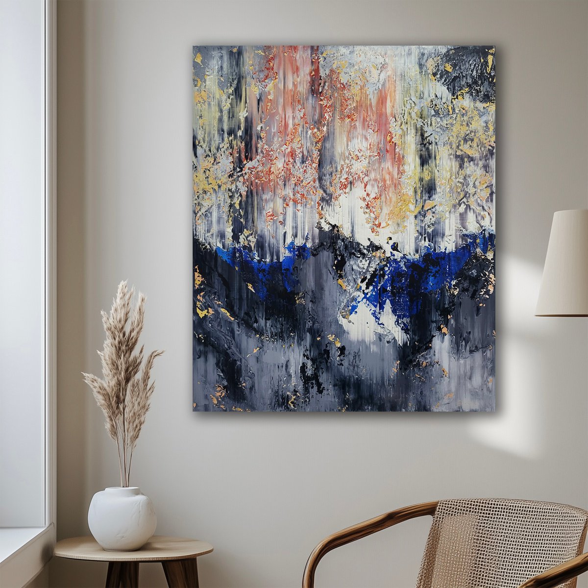 Abstract Acrylic Painting By Alex Senchenko, 39 X 47, Abstract 2397, Original Artwork