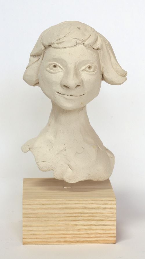 Amy: ceramic portrait sculpture by Gabrielle Turner