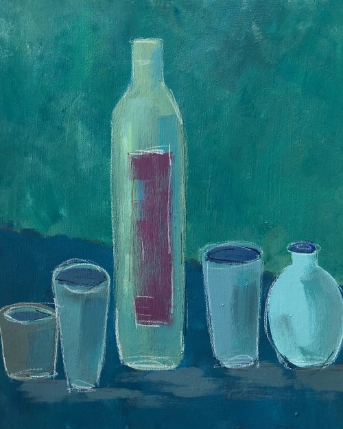 Bottle and Cups #11 by John McCarthy