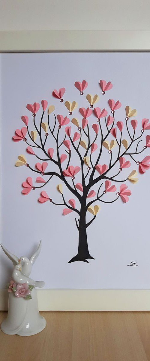 Sakura tree with rhinestones by Luba Ostroushko