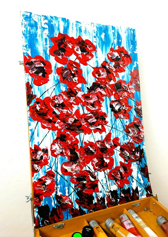 Poppies On Blue 2