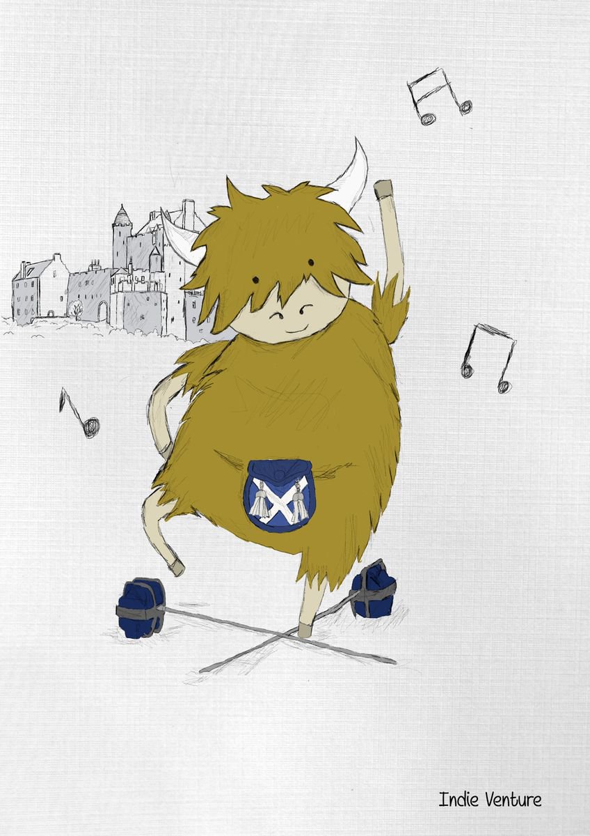 Highland Coo jig by Indie Flynn-Mylchreest of MeriLine Art