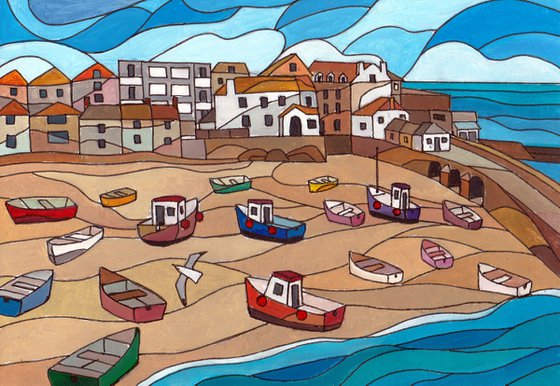"Incoming tide, St Ives harbour"