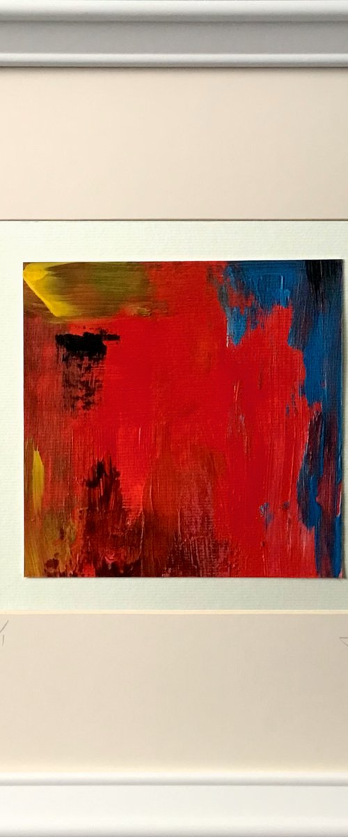 Fuse 1 (Red) - Framed, ready to hang painting by Jon Joseph