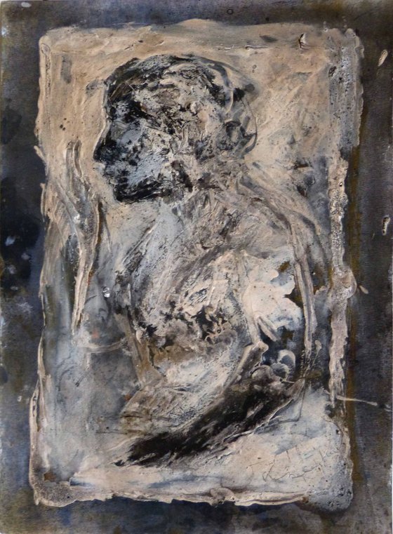 Portrait 18C5, mixed media 41x29 cm