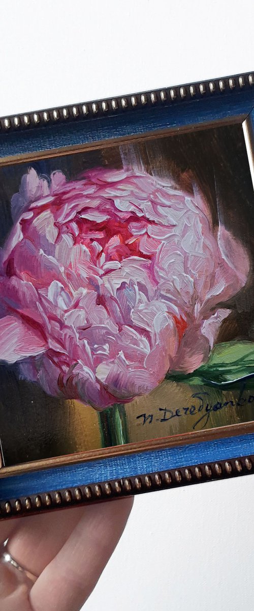 Pink peony flower by Nataly Derevyanko