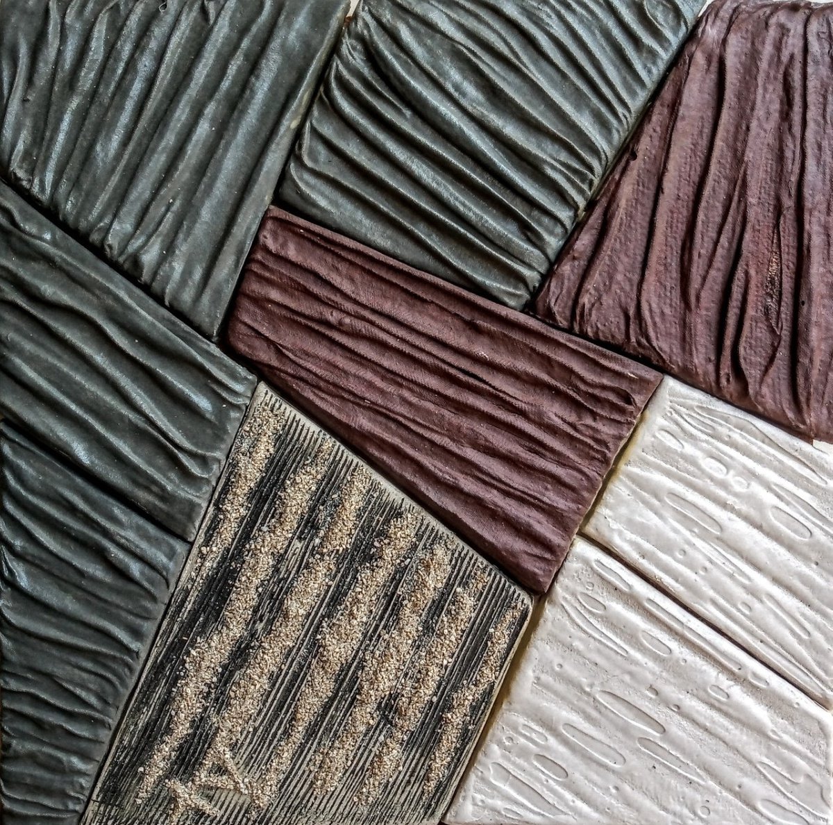 Geometric Abstract Relief By Rossitza Trendafilova, 13 X 13", "Fields I", Original Artwork