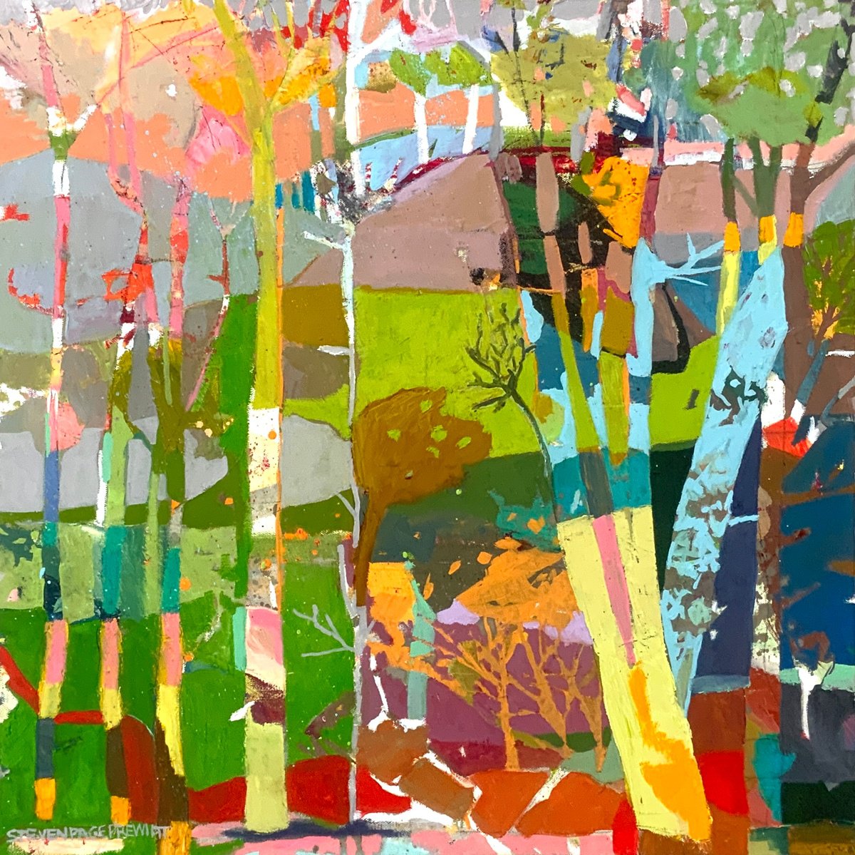 Impressionistic Abstract Oil Painting By Steven Page Prewitt, 24 X 24", Weather We