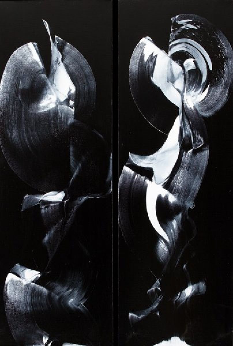 Expressive Abstract Acrylic Painting By Newel Hunter, 30 X 45", M