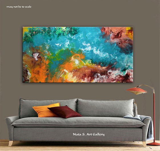 Caribbean Sea - Extra Large Abstract Painting