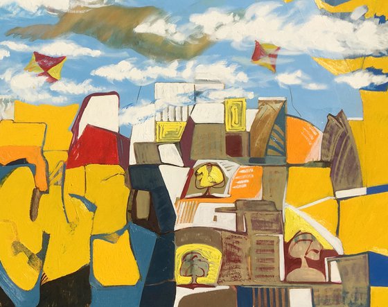 The happy city (130x200cm, oil painting)