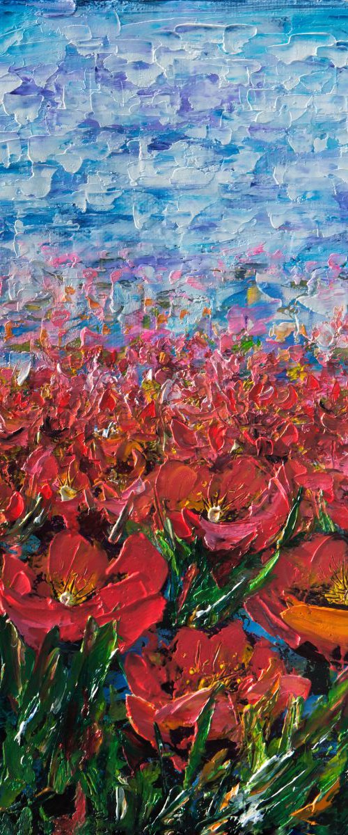 Red Poppy Field by Lena Owens at OLena Art
