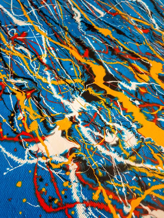 Sprucigi N-70 (H)125x(W)150 cm. Colorful Splash Abstract Painting