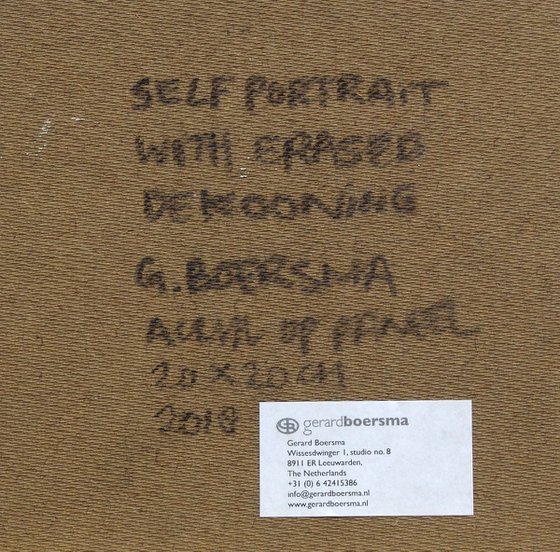 Self Portrait With Erased Willem De Kooning Drawing By Robert Rauschenberg