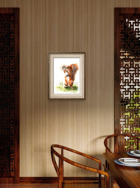 Squirrel with Mushroom