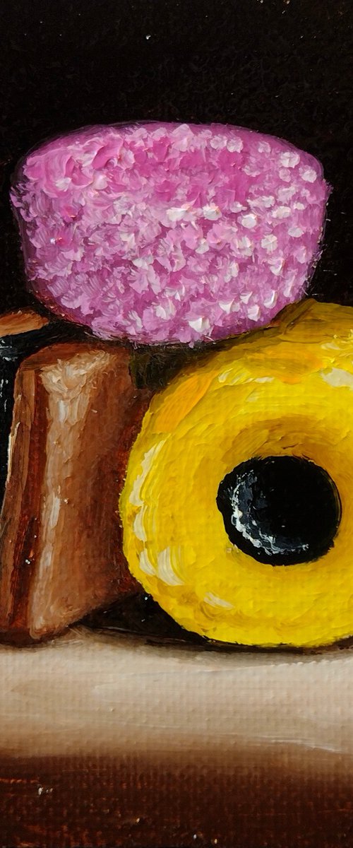 Little Liquorice Allsorts #4 still life by Jane Palmer Art