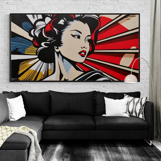 Akane 190cm x 100cm Textured Urban Pop Art