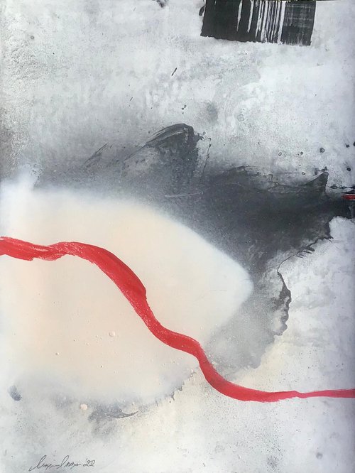 Dive Into Black With Red I by Maria Bacha