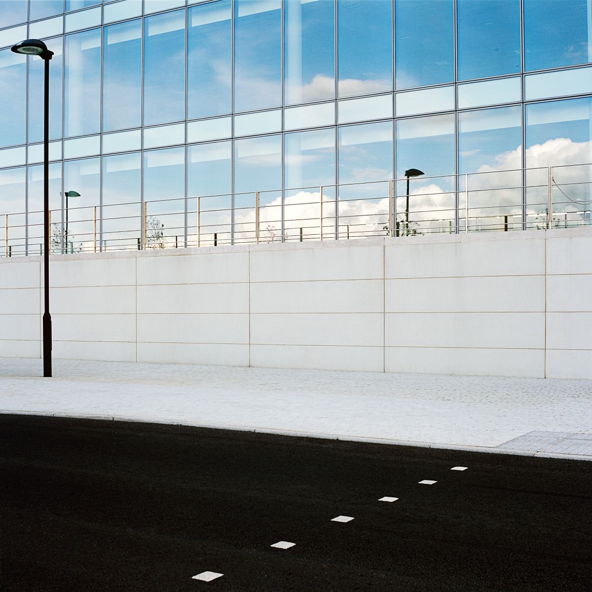 Photorealistic Cityscapes Photograph By Tom Hanslien, 50 X 50", Glass, Steel And Stone, Original Artwork