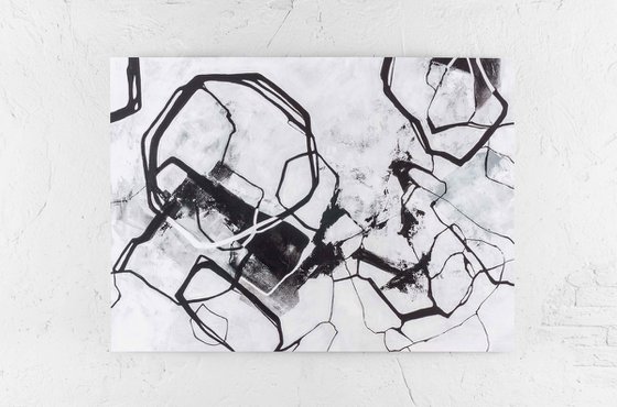 "Black and white" Black white abstract art