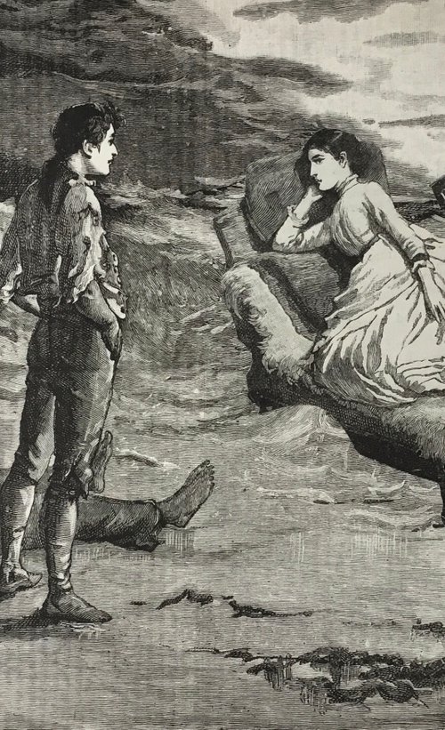 Piano and Chaise Longue at Sea by Tudor Evans
