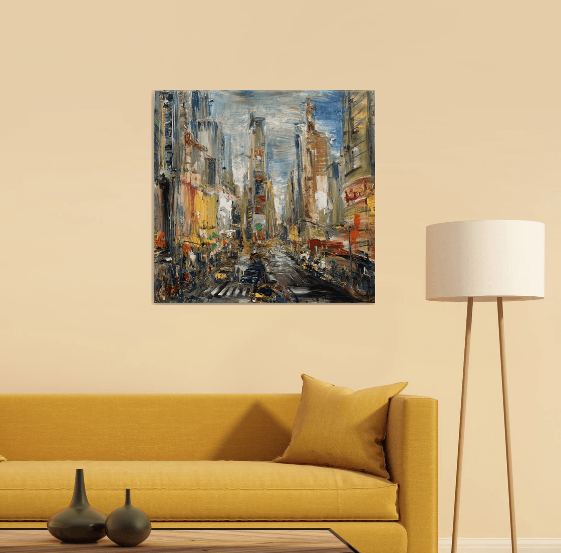 Times Square NYC, 75x78cm Acrylic painting: Altin Furxhi | Artfinder