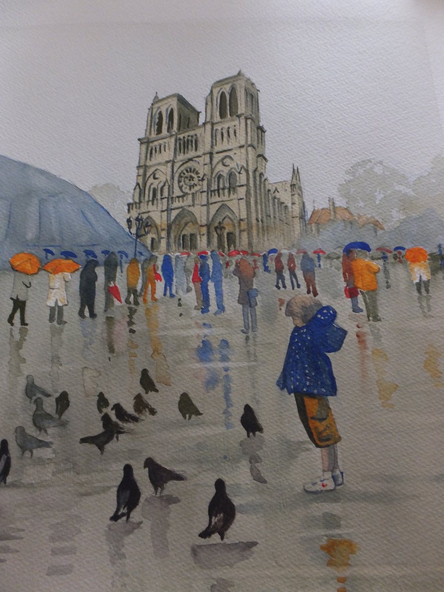 Notre Dame de Paris in the Rain by David Harmer