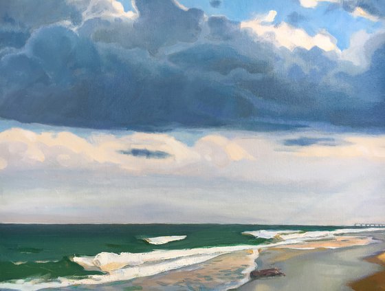 Stroll along the beach 30x40 inch Oil Bo Kravchenko