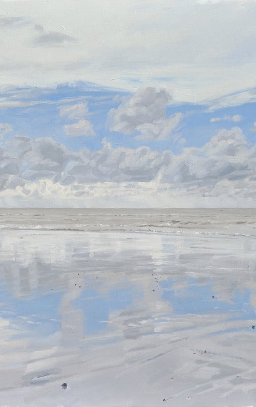 Reflections at low tide, Baie de Somme by ANNE BAUDEQUIN