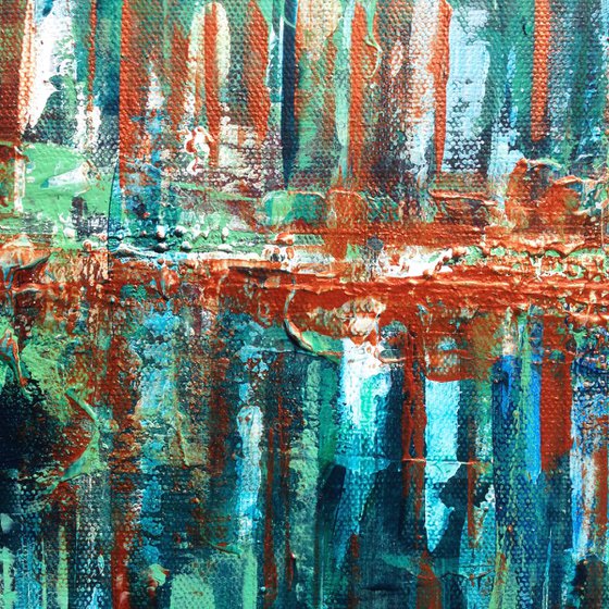 Copper Trees -  Abstract Acrylic Landscape Painting