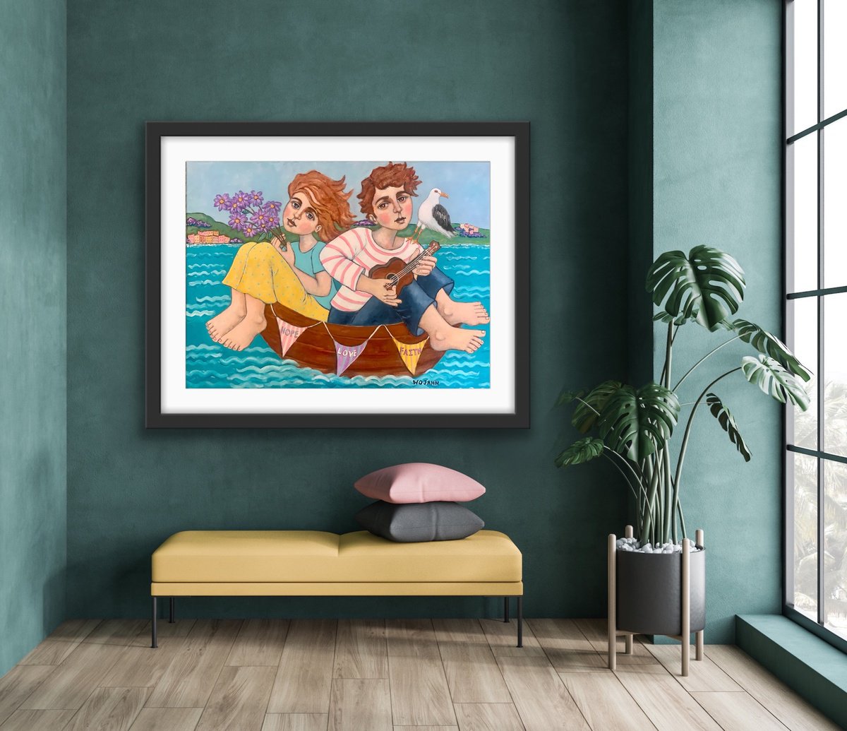 Naive Acrylic Painting , Sea Strum By Holly Wojahn, 24 X 18, Artwork For Sale On Artfinder