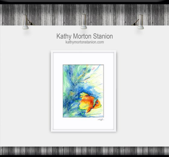 Little Fish - Mixed Media Painting by Kathy Morton Stanion