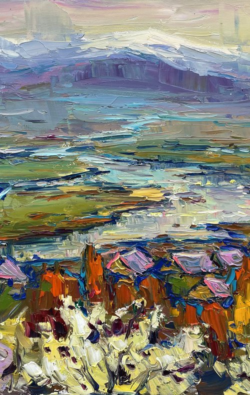 "Sunset by the river" by Evgeny Chernyakovsky