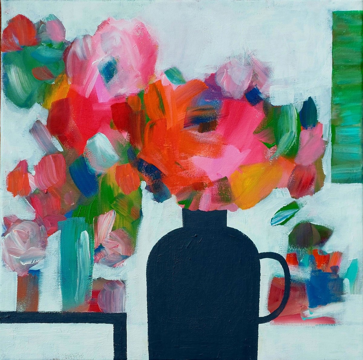 Abstract Summer Floral Iv By Jan Rippingham, 16 X 16, Artwork For Sale On Artfinder