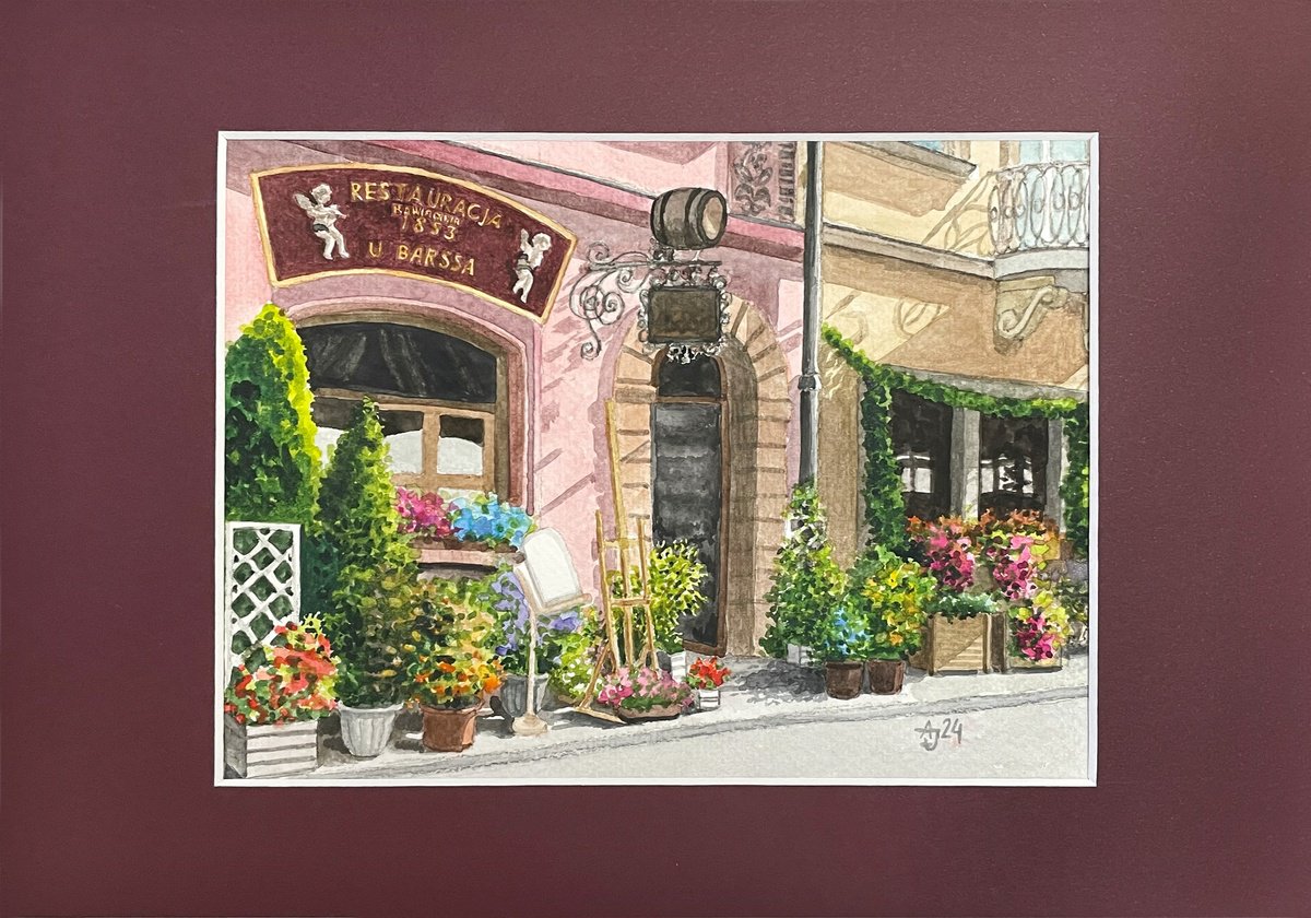 Photorealistic Cityscapes Watercolour By Jolanta Czarnecka, 12 X 8, Old Town Square - Warsaw, Original Artwork