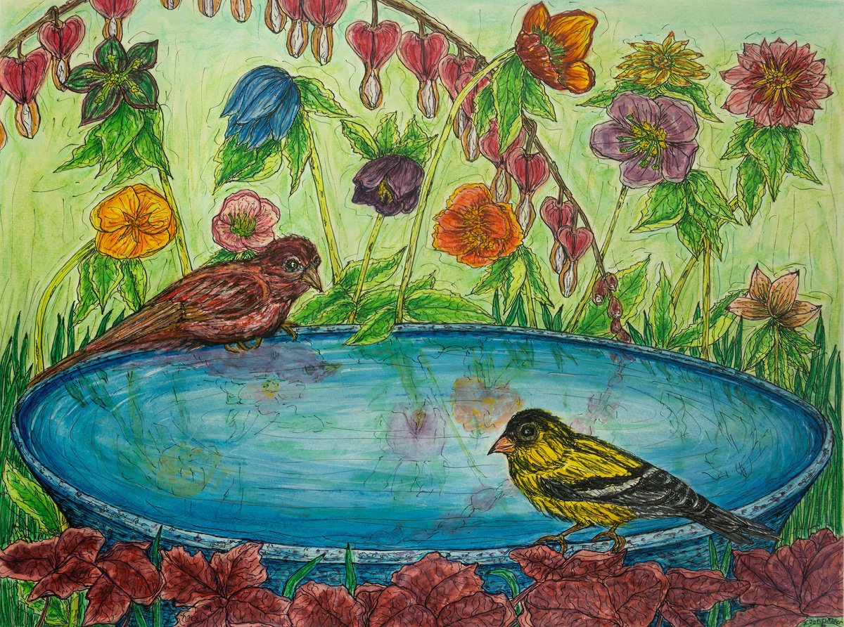 Impressionistic Animal Watercolour By Kim Jones Miller, 24 X 18", Emerging Spring, Original Artwork