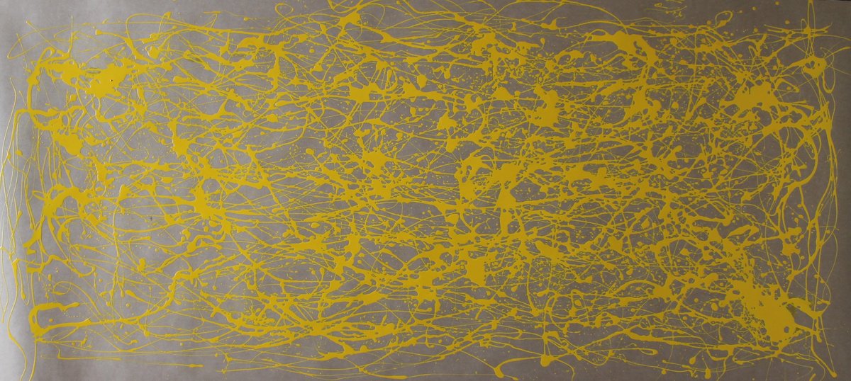 Yellow Energy- Style Jackson Pollock By Juan Jose Garay, 79 X 35, Artwork For Sale On Artfinder