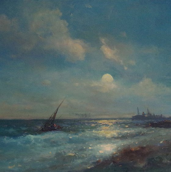 Seascape, Original oil Painting, Handmade art, Classic art, One of a Kind