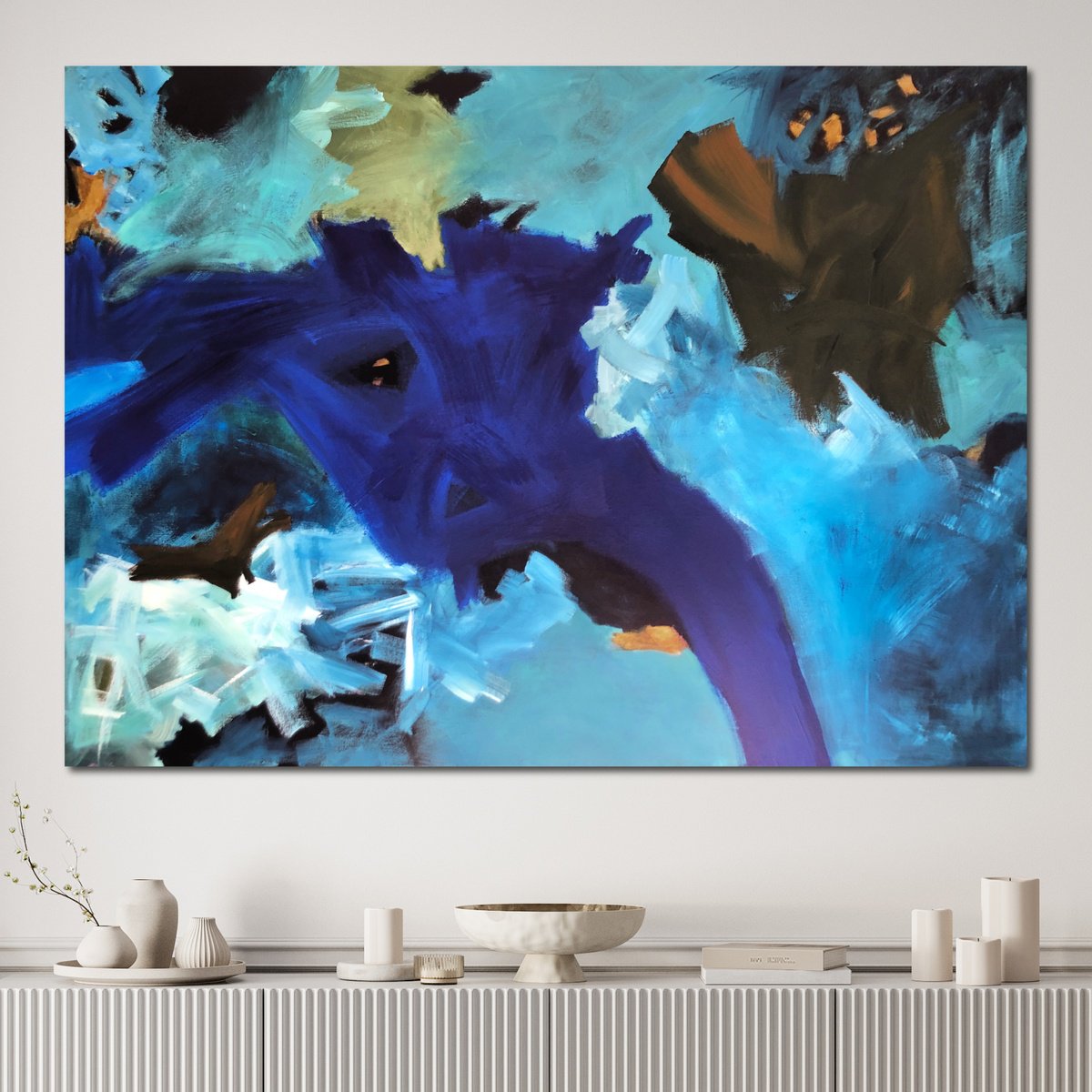 Abstract Acrylic Painting By Kylie Sams, 66 X 48", Victorious, Original Artwork