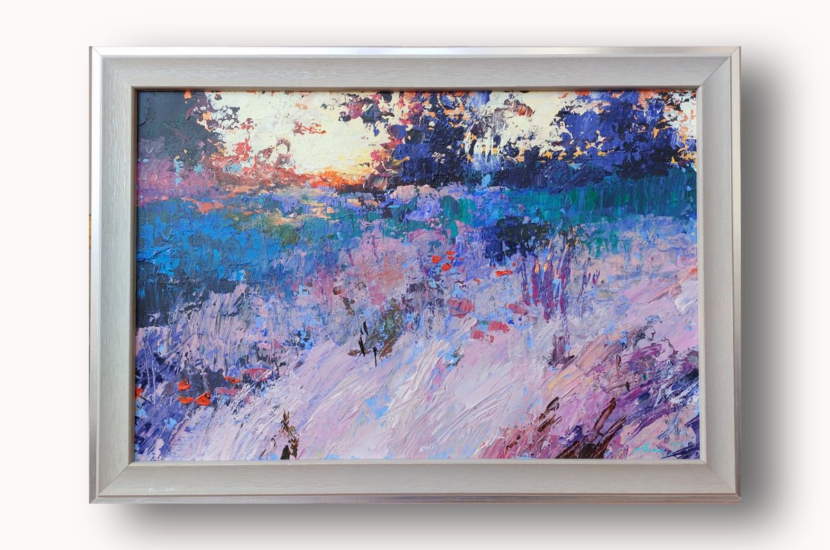 Expressive Landscape Acrylic Painting By Anna Silabrama, 20 X 14, - ?The Eventide - ?, Original Artwork