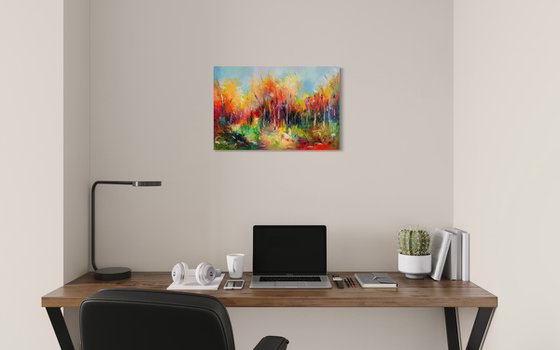 Sunny fall forest