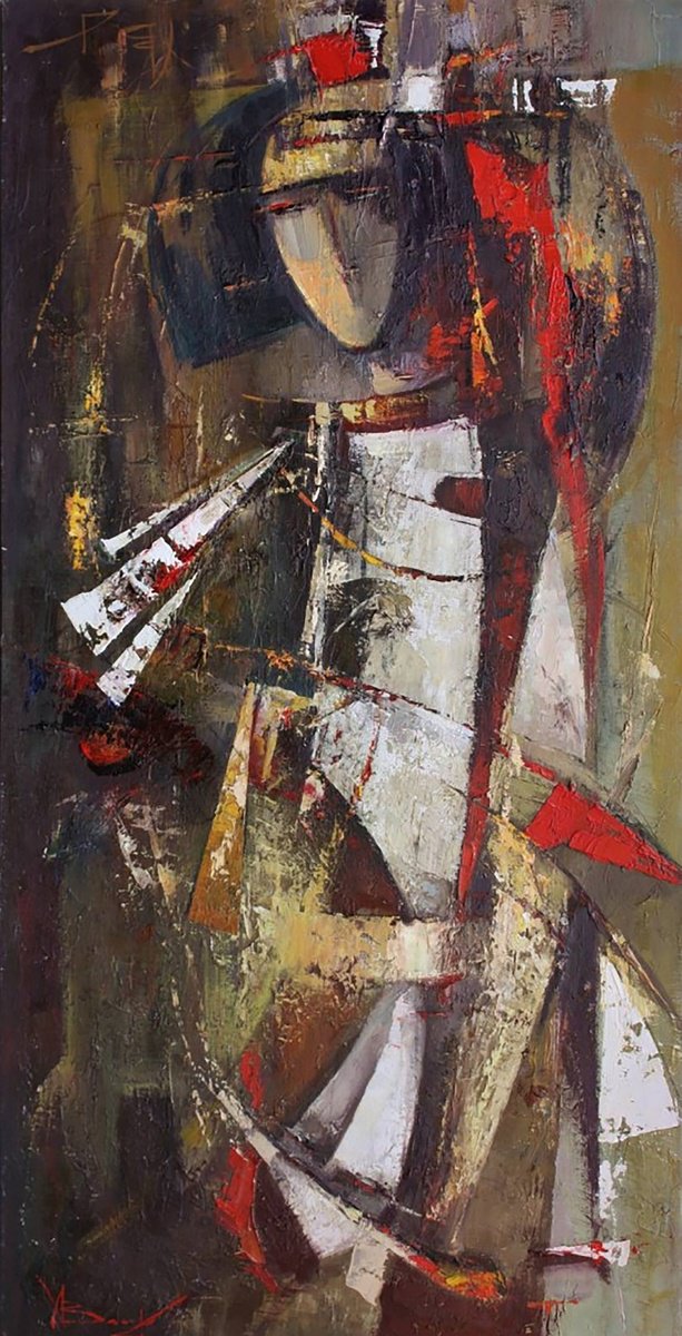 Impressionistic Abstract Oil Painting By Valentina Kozyar, 22 X 43", Autumn Rhapsody, Original Artwork