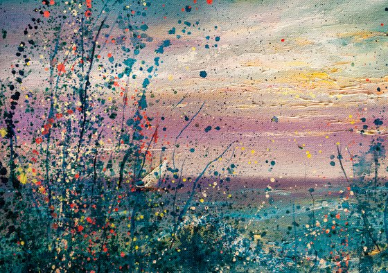 "Sky in flowers", landscape, sun