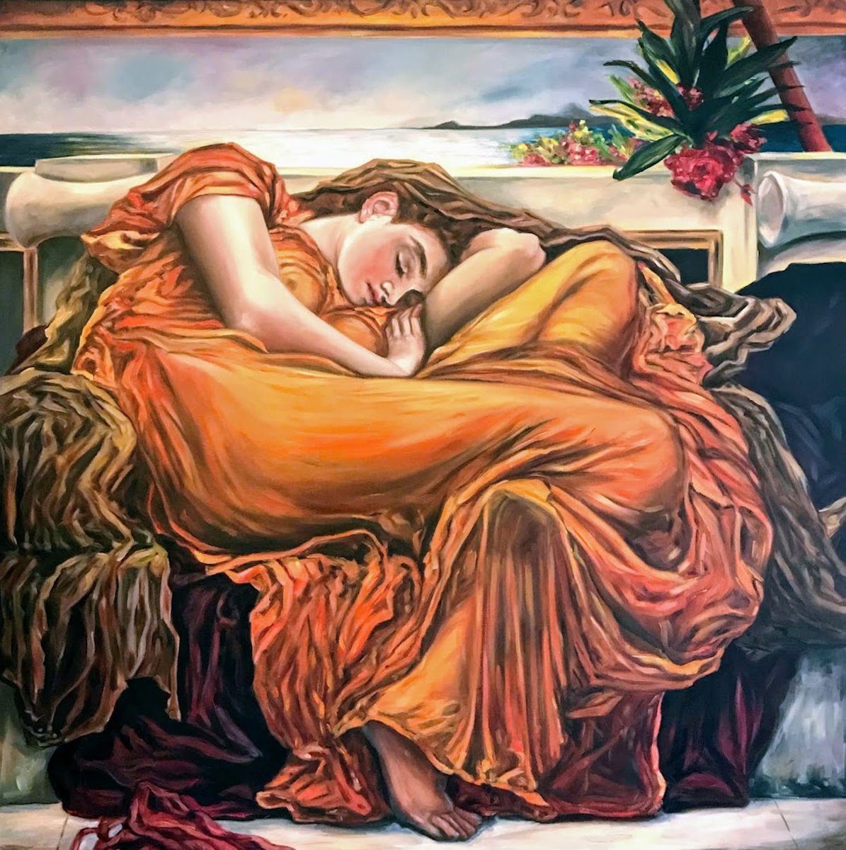 Flaming June After Frederick Leighton by Monica Callaghan