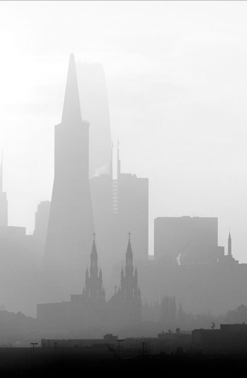 Morning Mist -San Francisco Skyline by Stephen Hodgetts Photography