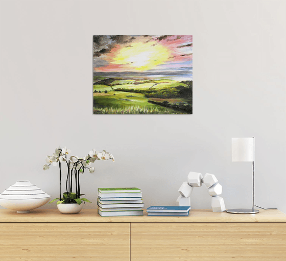 Sunset over the Downs