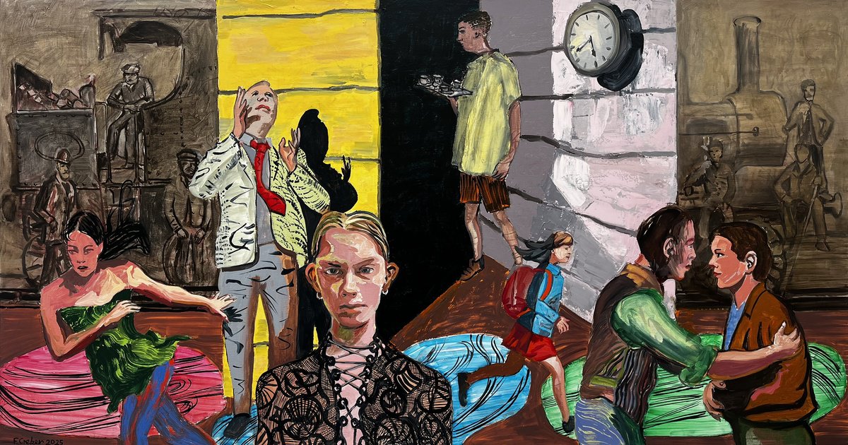 Portrait Oil Painting By Frank Creber, 71 X 37, Great Eastern Railway, Original Artwork