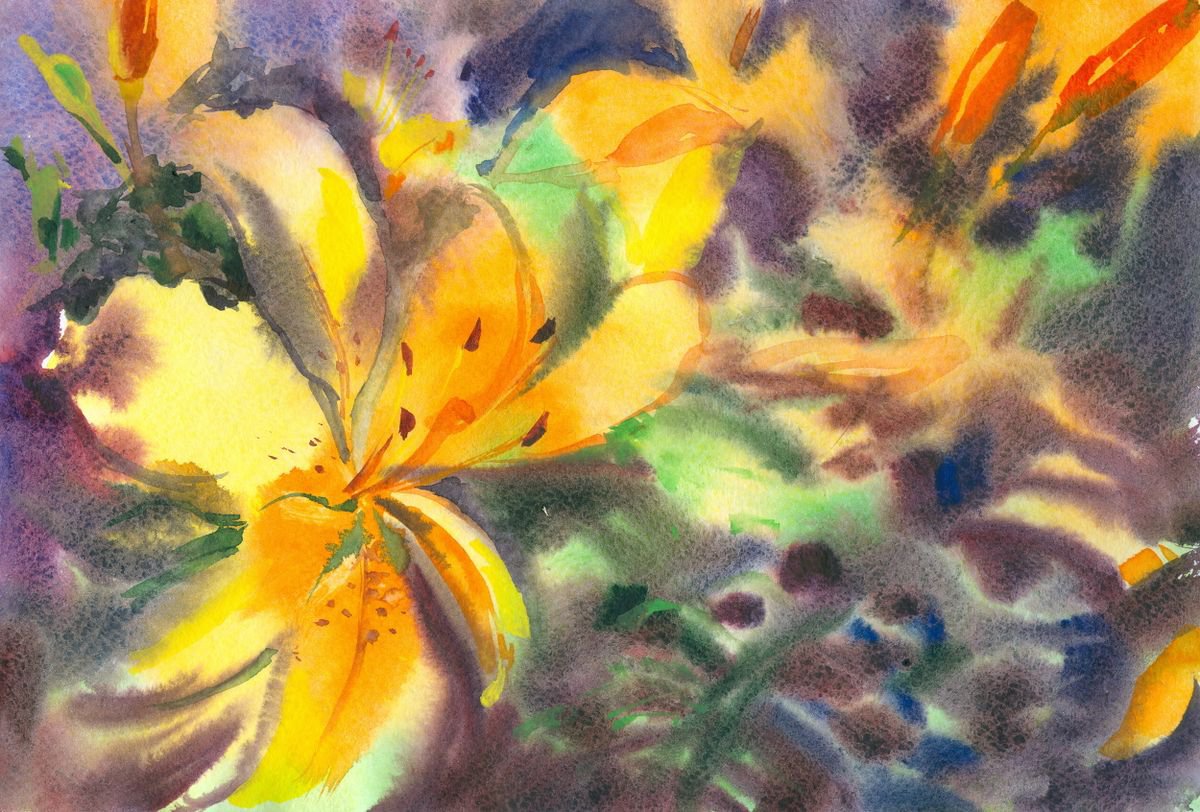 Overgrown daylily 29.5X21cm by Alla Cherniavska
